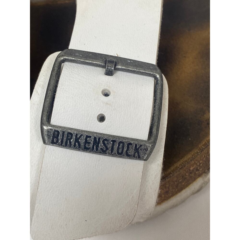 Birkenstock Arizona Leather Sandals in White size Eu 41 Us 10 Narrow Width - Picture 7 of 11